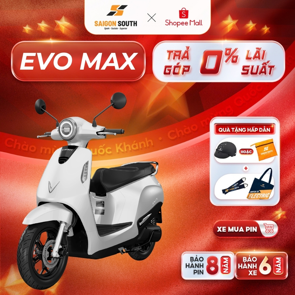 [NHẬN HCM] Xe Máy Điện VinFast Evo Max - Mua Pin - Góp 0% | BigBuy360 - bigbuy360.vn