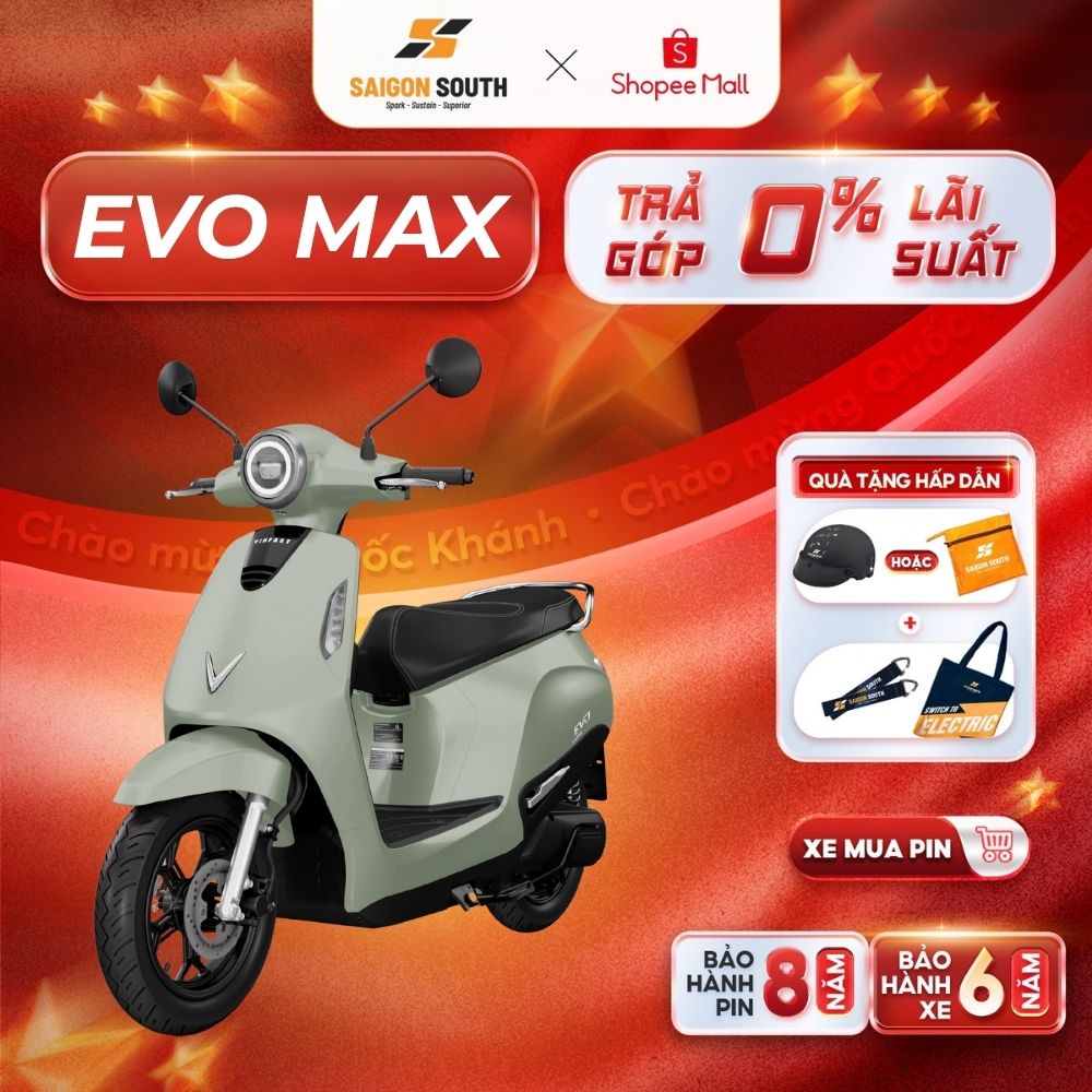 [NHẬN HCM] Xe Máy Điện VinFast Evo Max - Mua Pin - Góp 0% | BigBuy360 - bigbuy360.vn