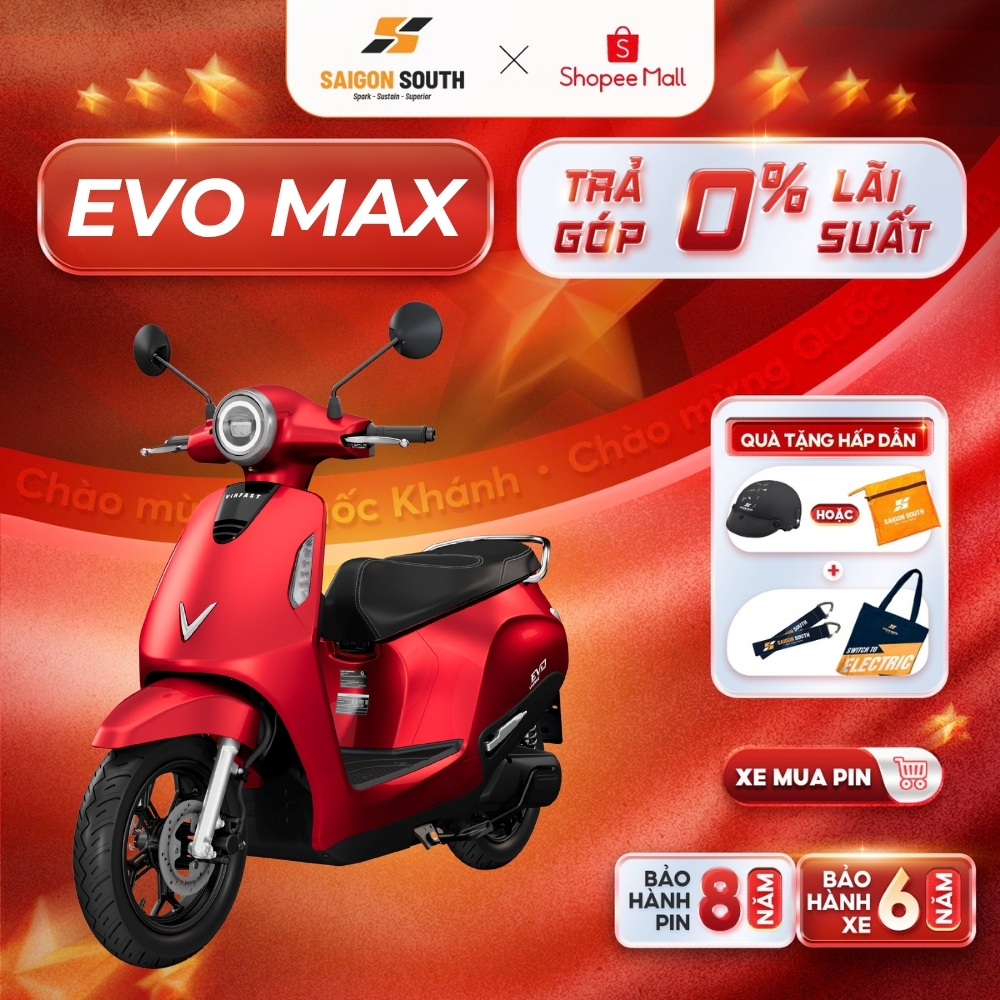 [NHẬN HCM] Xe Máy Điện VinFast Evo Max - Mua Pin - Góp 0% | BigBuy360 - bigbuy360.vn