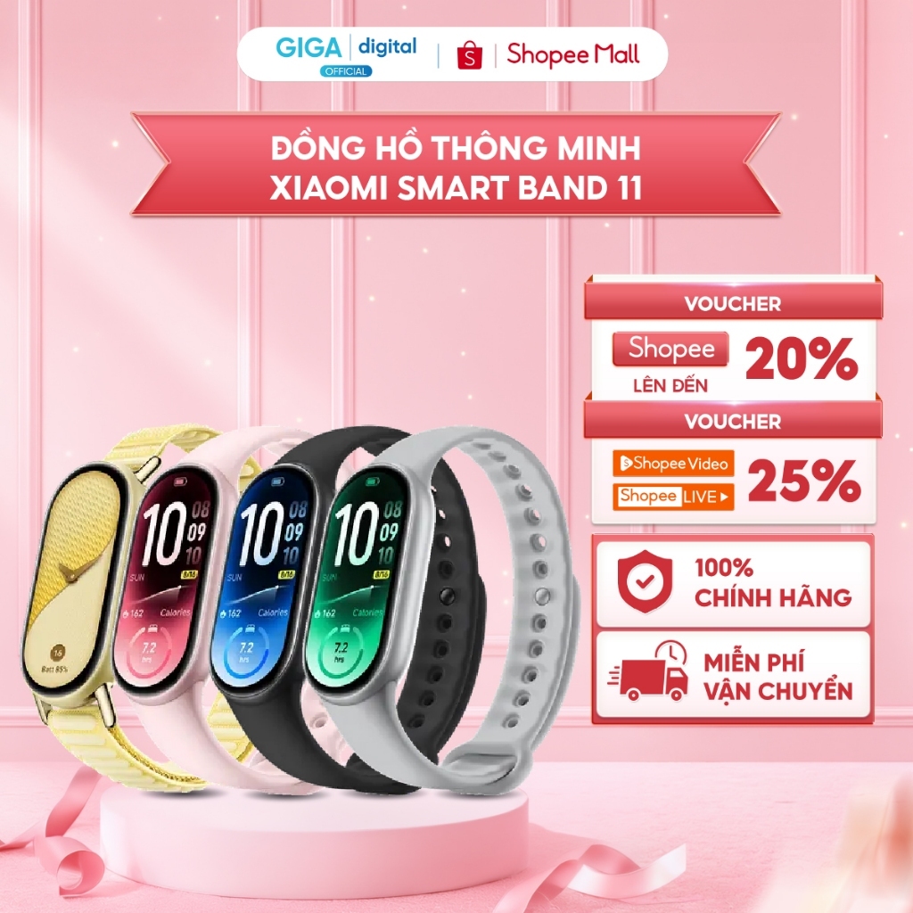 [MỞ BÁN] Đồng hồ thông minh Xiaomi Smart Band 11 | Màn hình AMOLED 1.72" | Quản lý sức khỏe đa chiều: nhịp tim, SpO₂