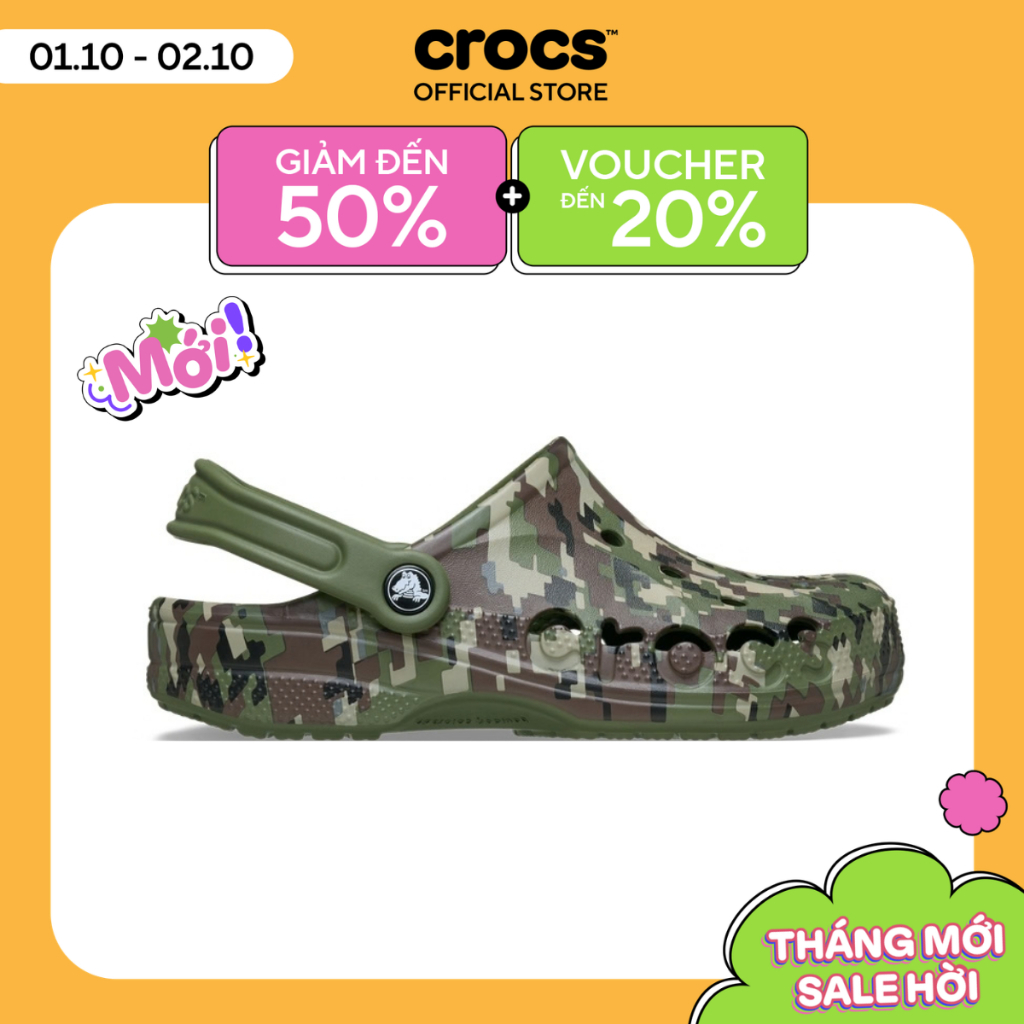 Giày Clog Unisex Crocs Baya Seasonal Printed - Army Green - 206230-3TC
