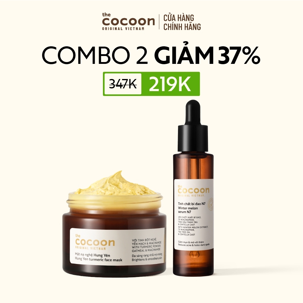 [MUA 2 GIẢM 37%] Combo Tinh chất bí đao (serum) 7% Niacinamide (N7) 30ml + Mặt nạ nghệ Hưng Yên 30ml | BigBuy360 - bigbuy360.vn