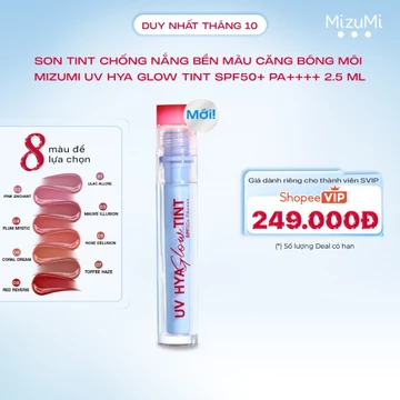 [SVIP] Son tint chống nắng bền màu căng bóng môi MizuMi UV Hya Glow Tint SPF50+ PA++++ 2.5 ml