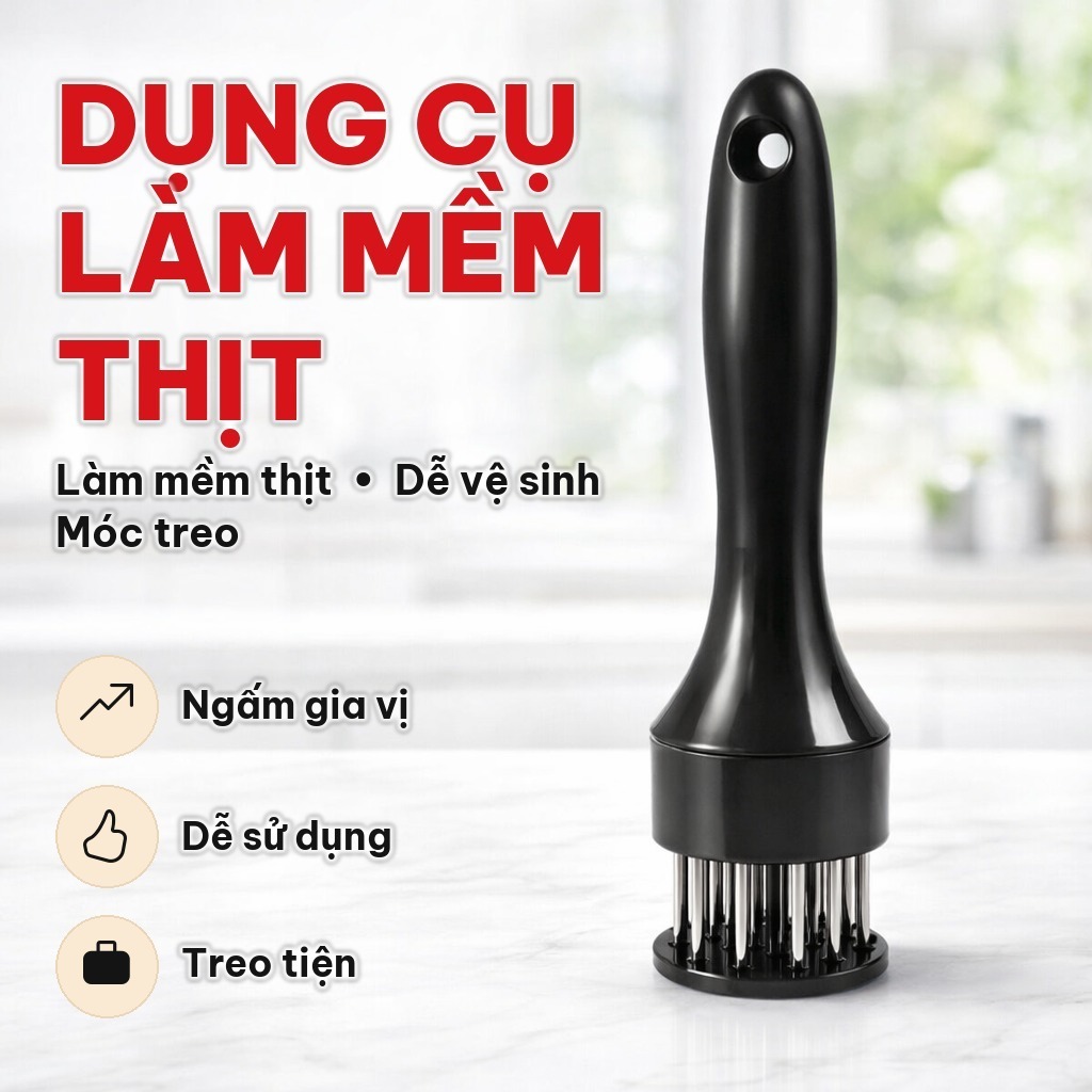 Dụng Cụ Châm Bì, Dằm Làm Mềm Thịt Lợn, Cây Châm Thịt, Làm Mềm Thịt, Xăm Đâm Bì Tiện Lợi Dễ Sử Dụng