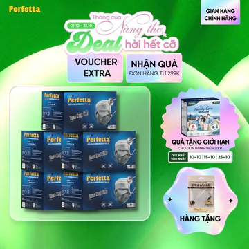 Combo 5 Hộp Khẩu Trang Y Tế Perfetta Carbon 4 Lớp Than Hoạt Tính (200 Cái)
