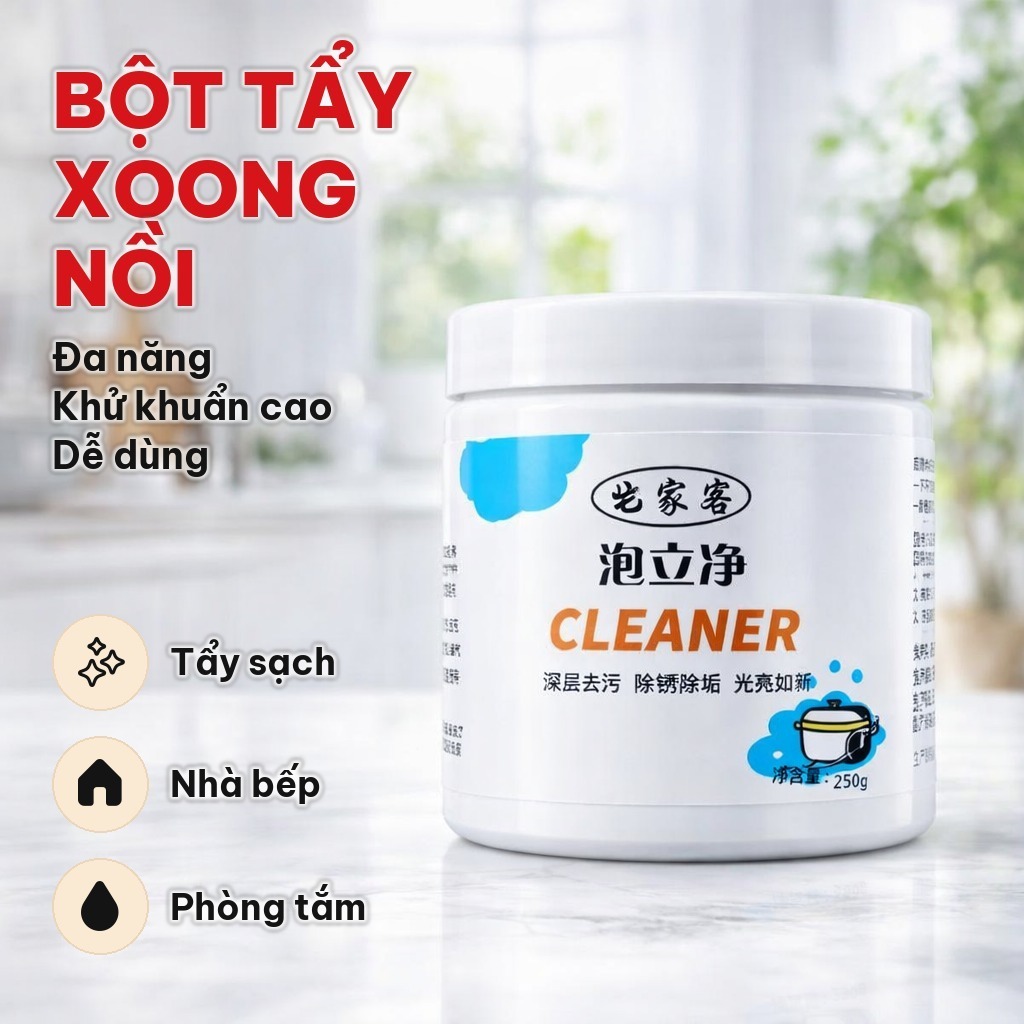 Bột Tẩy Trắng Xoong Nồi, Bột Tẩy Rửa Đa Năng Tẩy Sạch Nồi, Chảo,Sàn Nhà Tắm, Nhà Bếp
