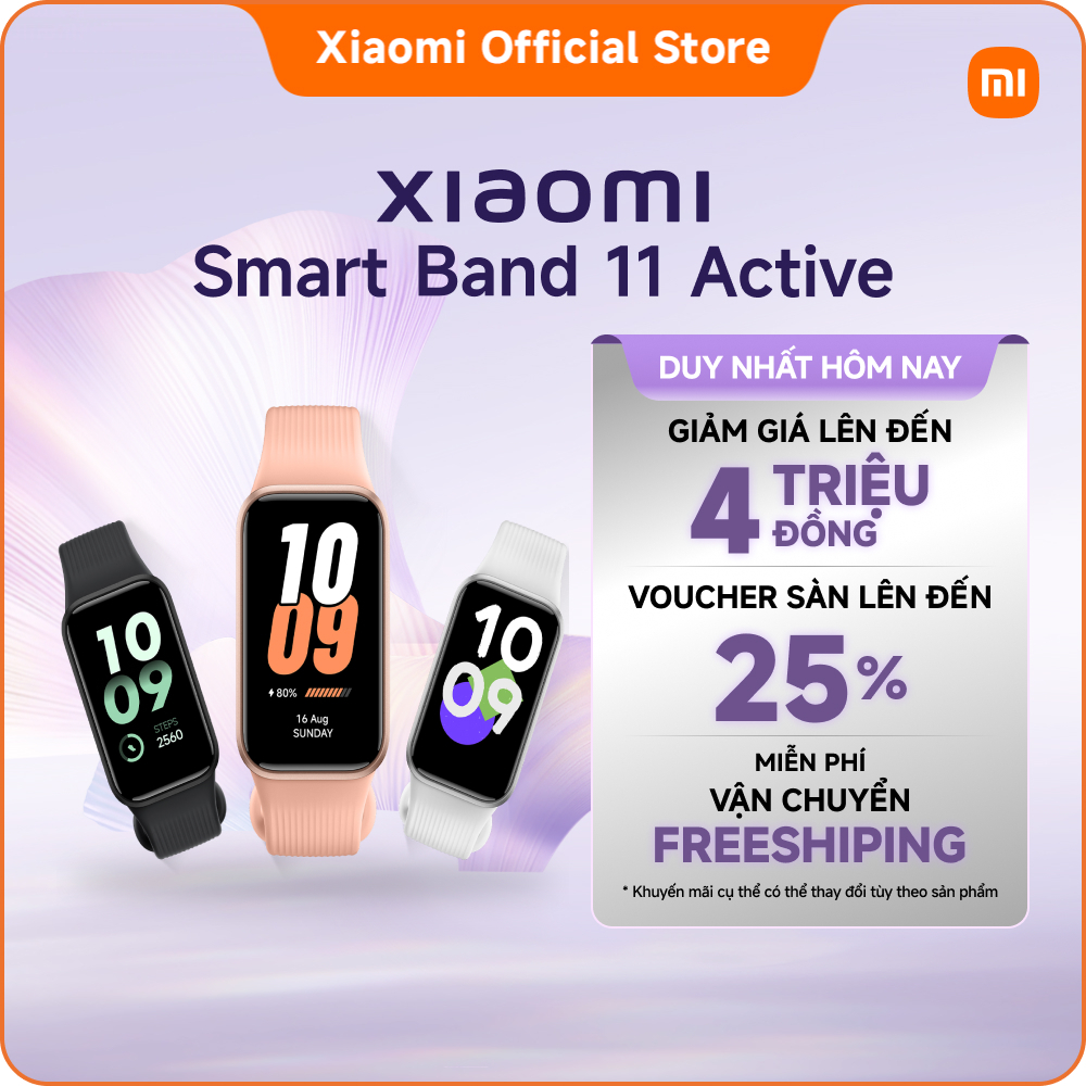 Vòng đeo tay thông minh Xiaomi Smart Band 11 Active I Thời lượng pin lên đến 21 ngày I Chống nước 5ATM | BigBuy360 - bigbuy360.vn