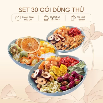 [Set 30 Gói] - Trà Thảo Mộc Dưỡng Nhan Calming Tea | Combo Trà Hoa Thảo Mộc Nhiều Vị, Thanh Lọc Cơ Thể, Đẹp Da, Ngủ Ngon