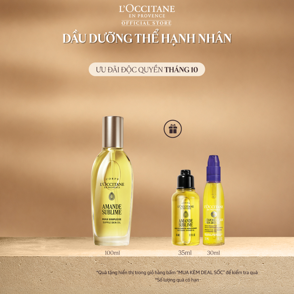 Dầu Dưỡng Thể Hạnh Nhân L'Occitane Almond Supple Skin Oil 100ml