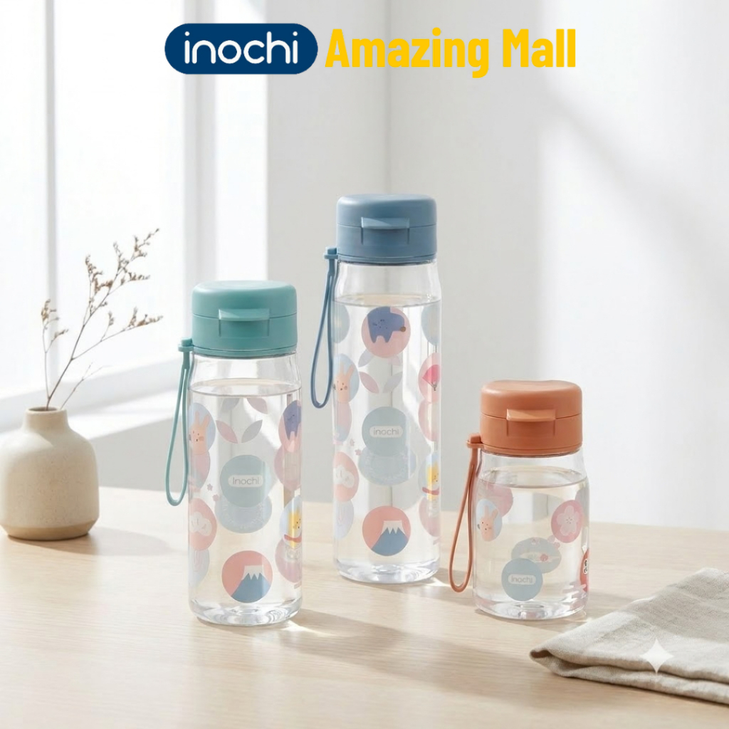 Bình nước FAMI nhựa tritan Inochi Kita dung tích 350ml/500ml/700ml với họa tiết sinh động Amazing Mall