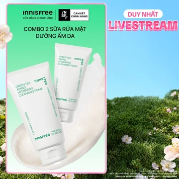 INNISFREE x Bộ 2 Sữa rửa mặt làm sạch và cấp ẩm từ trà xanh Innisfree Green Tea Hydramino Cleansing Foam 150G