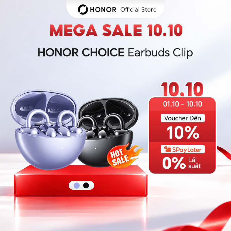 Tai Nghe Bluetooth HONOR CHOICE Earbuds Clip | Chống Bụi & Nước IP54| Cấu Trúc Vòm Cầu Titan | Thời Lượng Pin 36H