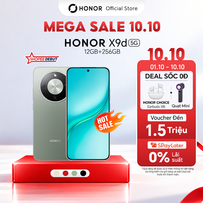 [ƯU ĐÃI ĐỘC QUYỀN] Điện Thoại HONOR X9d 5G 12GB + 256GB | Pin 8300mAh | Camera AI OIS 108 MP| BH 24 Tháng