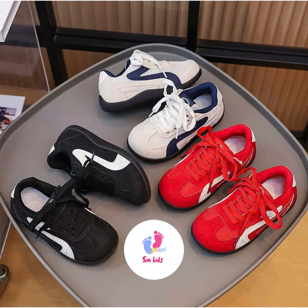 Giày Thể Thao Trẻ Em Cổ Thấp Phong Cách - Giày Sneaker Bé Trai Bé Gái Đế Chống Trượt Quai Dán Tiện Lợi Mẫu Mới K-1