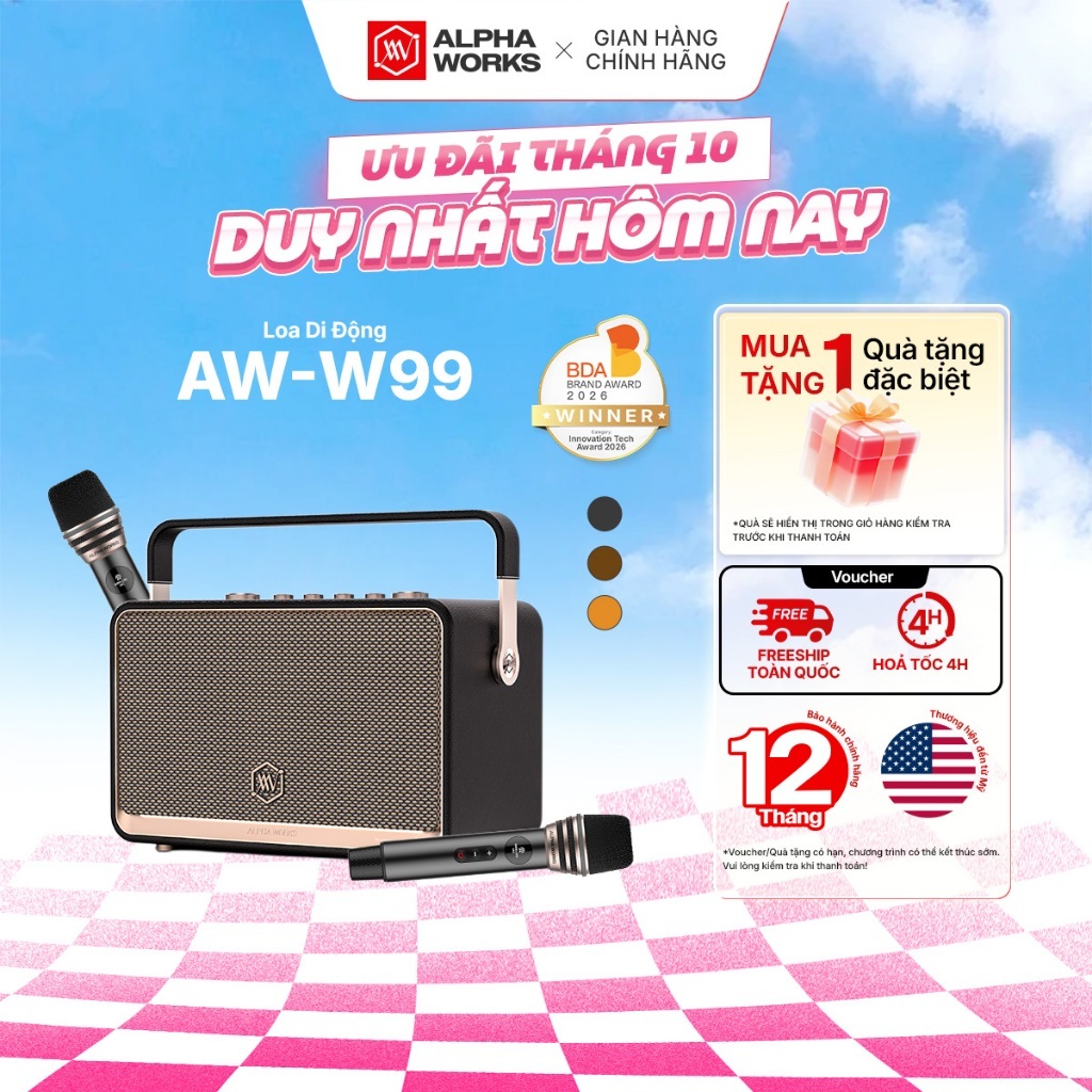 Loa Di Động Retro Alpha Works W99