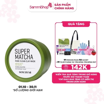 Mặt nạ dưỡng da đất set làm sạch lỗ chân lông Some By Mi Super Matcha Pore Clean Clay Mask 100g