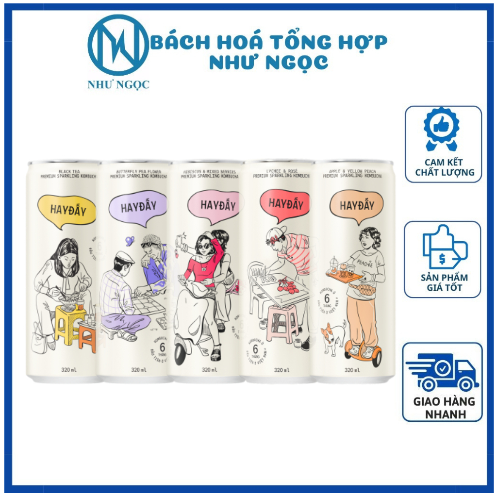 Kombucha có Gas Hay Đấy Vinamilk Các Vị Lon 320ml Tốt Cho Đường Ruột  - LON LẺ