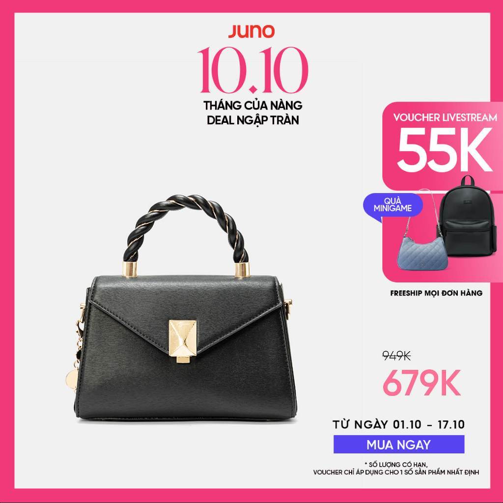 Túi Xách Nữ Thời Trang JUNO Cỡ Nhỏ Tay Cầm Xoắn Phối Charm Trang Trí TXN926