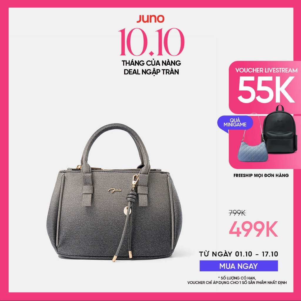 Túi Xách Nữ Thời Trang JUNO Cỡ Nhỏ Tay Cầm Nơ Phối Charm TXN973