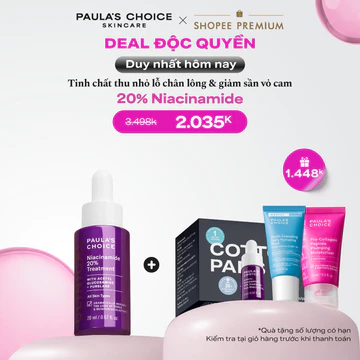 Tinh chất thu nhỏ lỗ chân lông to & làm sáng da Paula's Choice Clinical Niacinamide 20% Treatment 20ml A8030