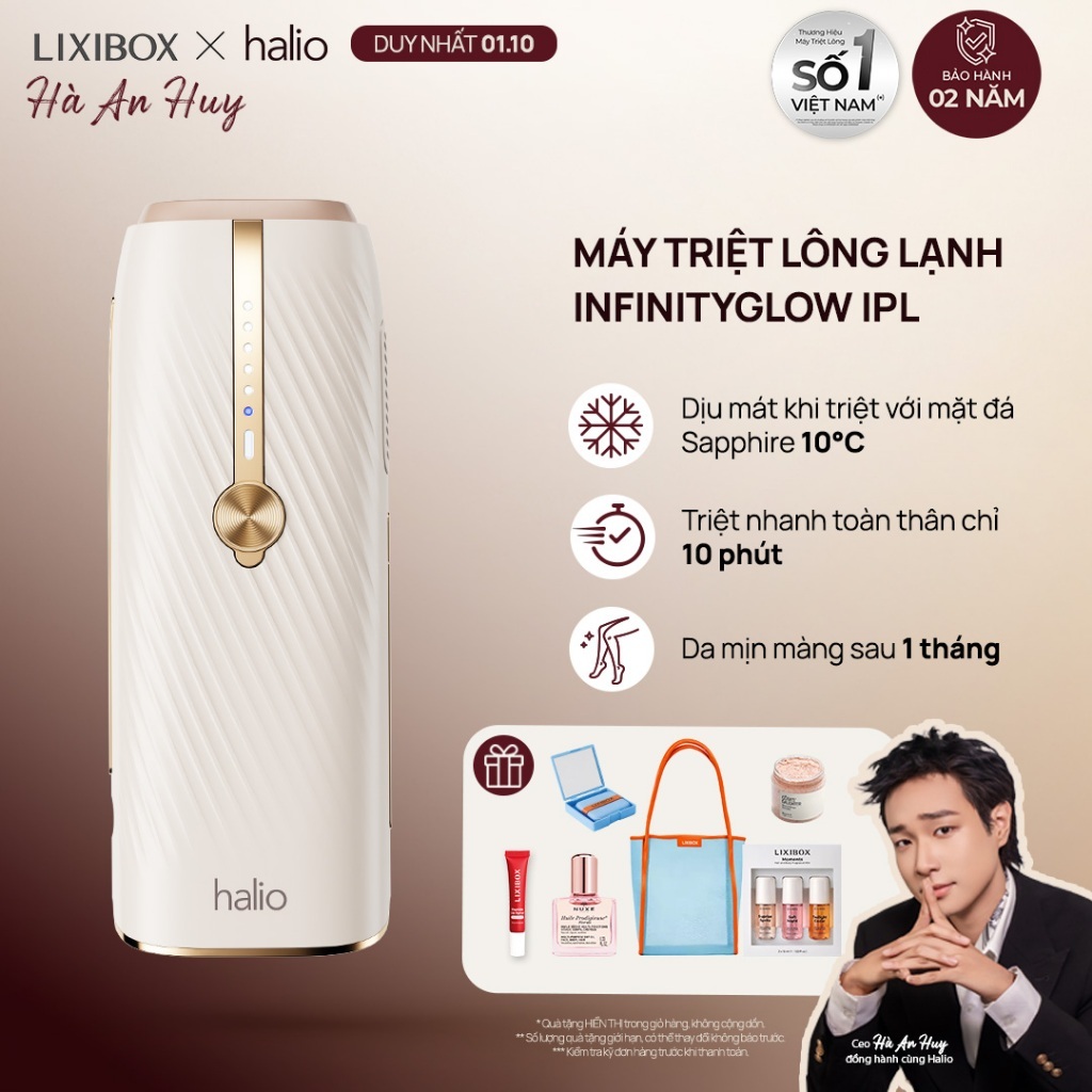Máy Triệt Lông Lạnh Sapphire Halio InfinityGlow Advanced IPL Sapphire Cooling Hair Removal Device