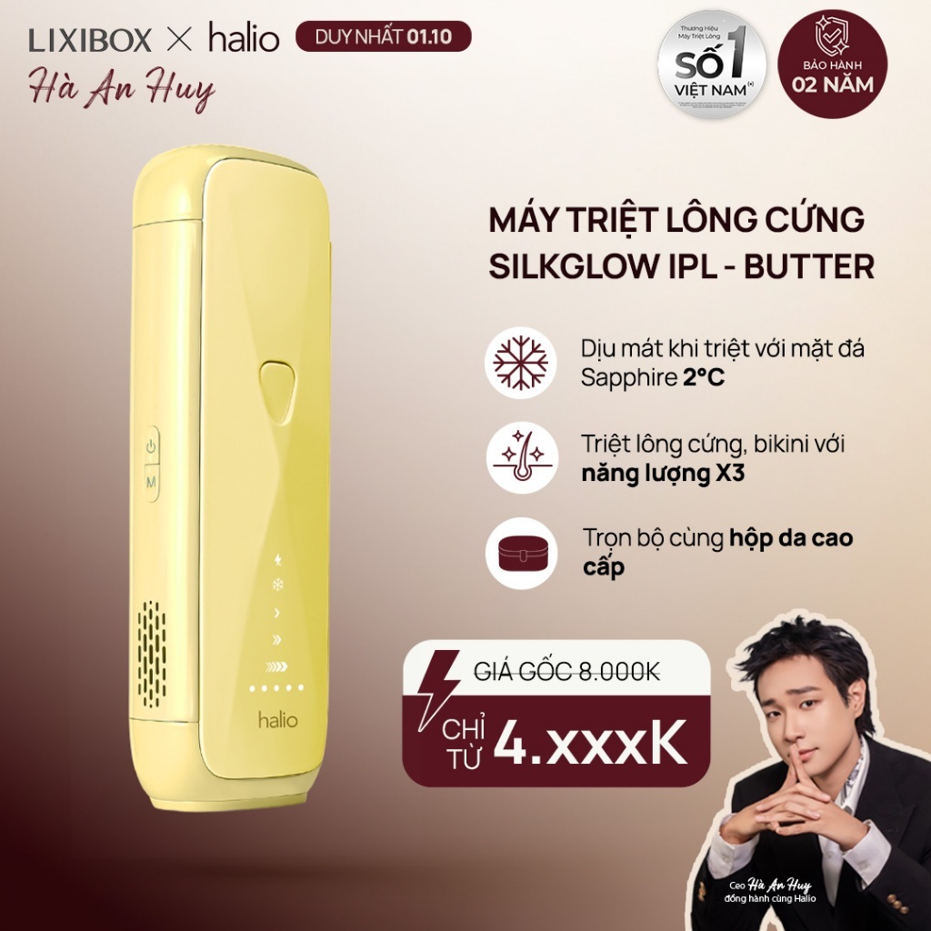 [SPECIAL] Máy Triệt Lông Halio SilkGlow IPL Sapphire Cooling Hair Removal Device - Butter