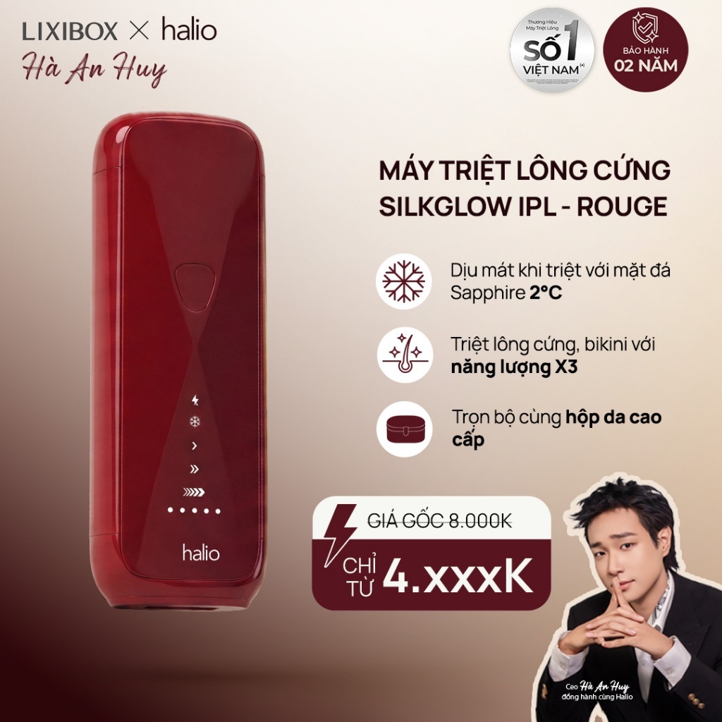 Máy Triệt Lông Lạnh Saphire Halio SilkGlow IPL - Rouge
