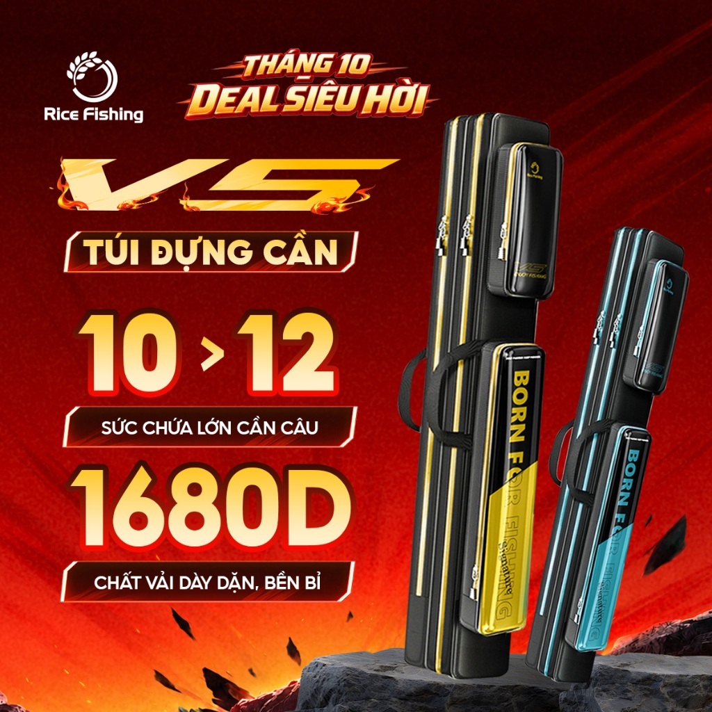 Túi Đựng Cần Câu Tay RICE FISHING chống thấm nước Siêu Bền 2 3 ngăn TC-23