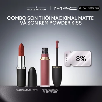 [MAC x LUCIE T10] MAC - Bộ 2 món: Son thỏi MACXIMAL MATTE và Son kem POWDER KISS