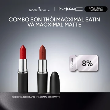 [MAC x HANNAH] MAC - Bộ 2 món:Son MACximal Sleek Satin, Son thỏi MACXIMAL Matte