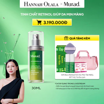 Murad x Hannah Olala x Tinh chất Retinol giúp da mịn màng và mờ nếp nhăn Murad Retinol Youth Renewal Serum 30ml