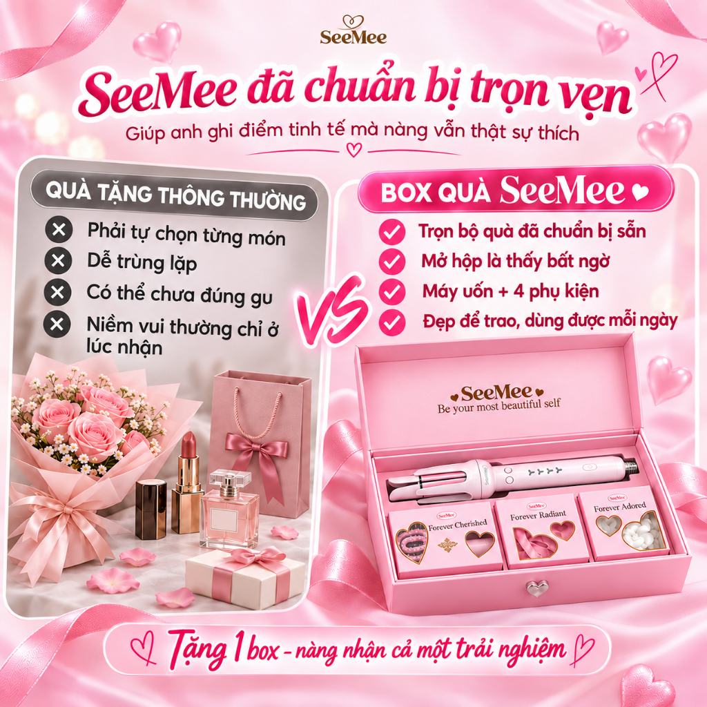 [GIÁ 345K TẠI LIVE SHOP]Máy uốn tóc tự động SeeMee tạo 2 kiểu xoăn trục 28mm 32mm giữ nếp 48h quà tặng bạn gái 20/10,LIS | BigBuy360 - bigbuy360.vn