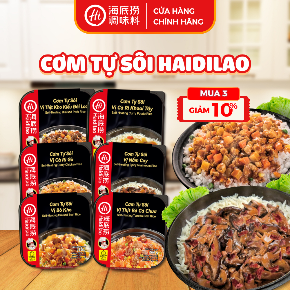 Cơm Tự Sôi Haidilao 4 Vị Đặc Sắc, Tiện Lợi,  Thơm Ngon, Bổ Dưỡng