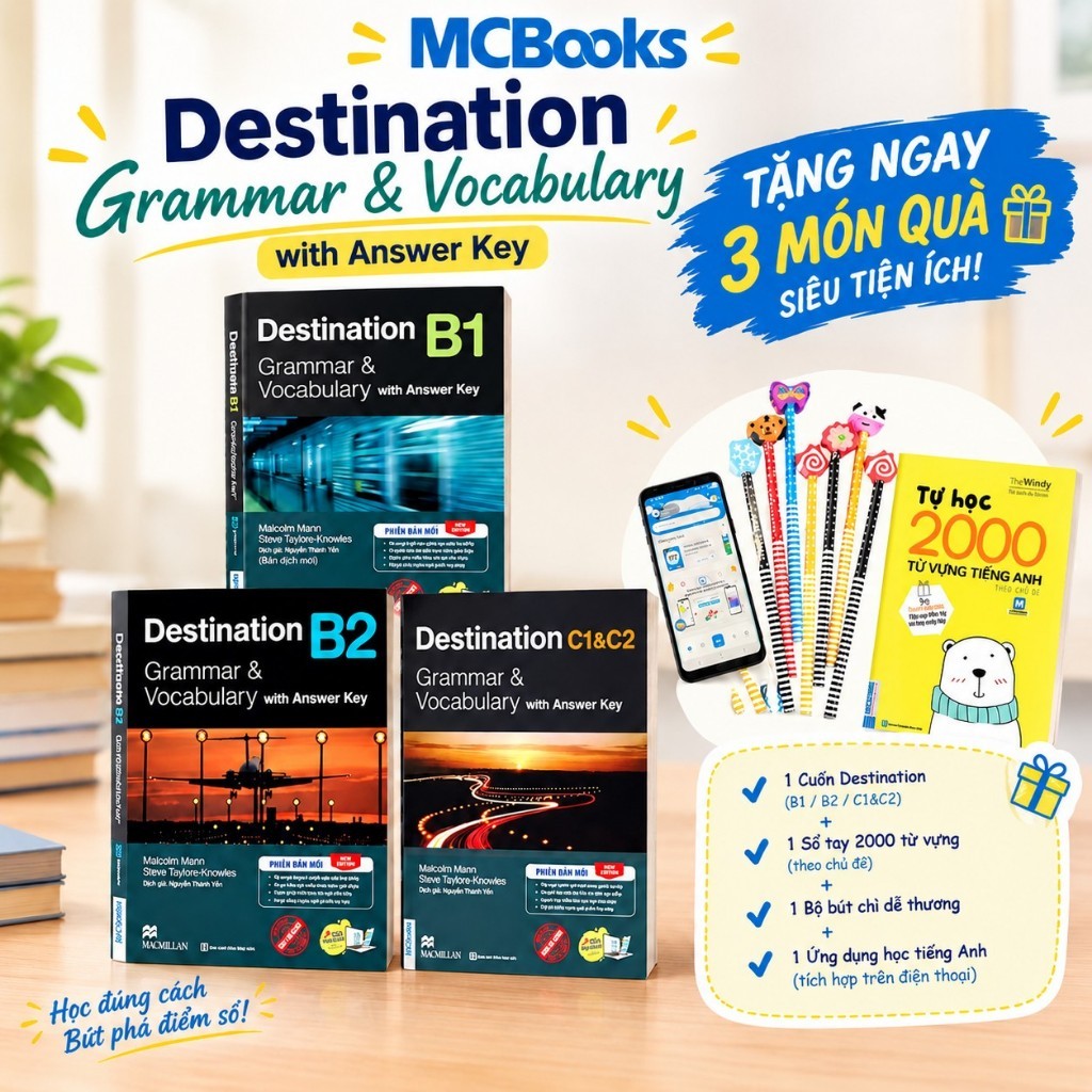 Sách - Trọn Bộ Giáo Trình Destination Grammar & Vocabulary B1, B2, C1&C2 phân loại Lẻ/combo-Phiên bản mới