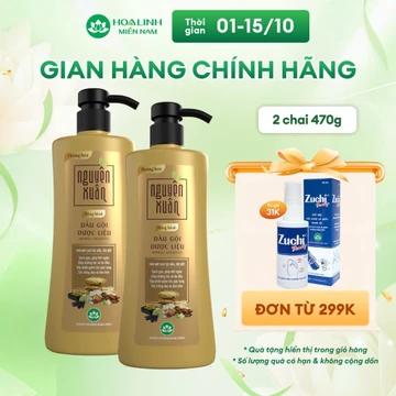 Combo 2 chai Dầu gội dược liệu Nguyên Xuân Bồng bềnh 520g/chai - Dành cho tóc dầu bết