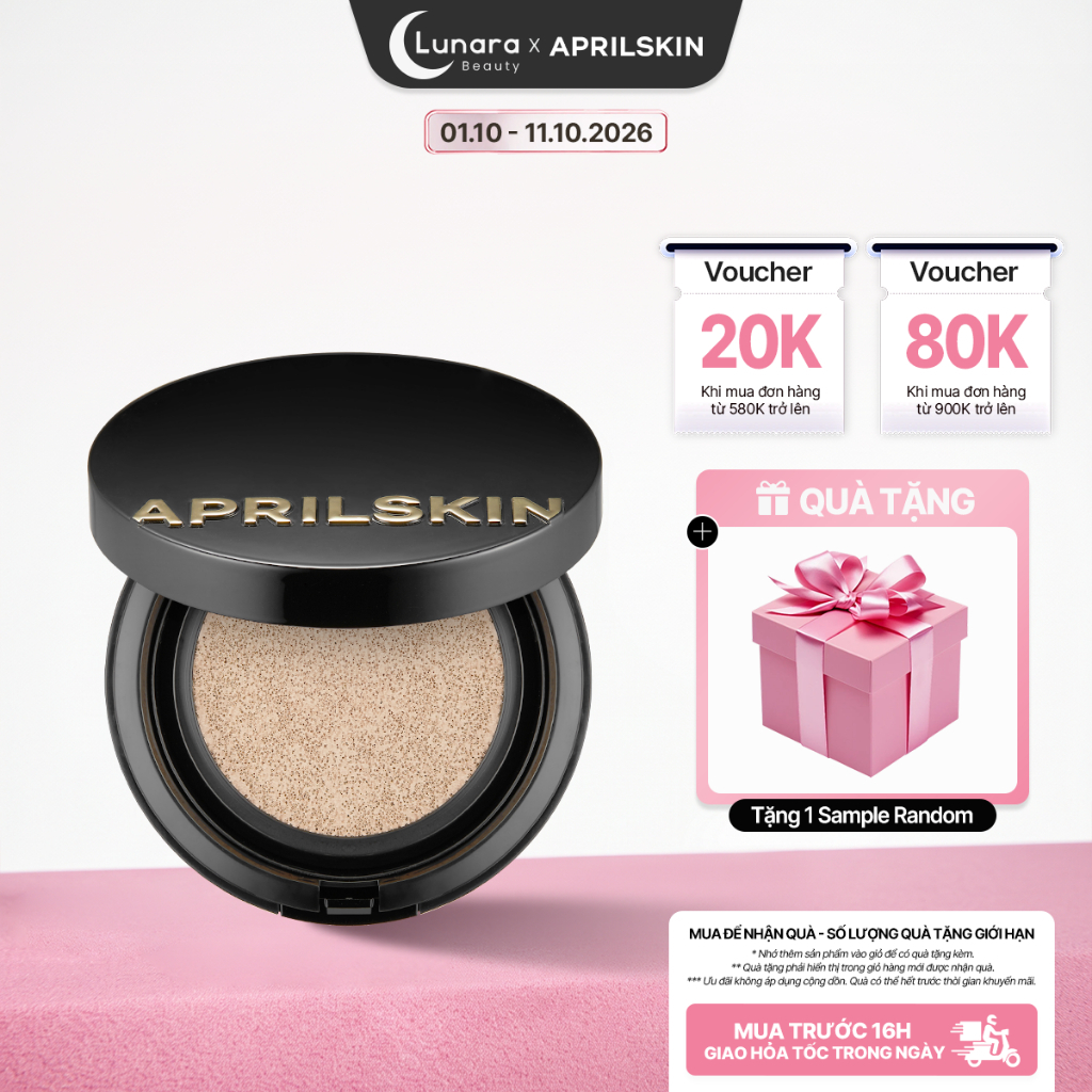 Phấn Nước Aprilskin Magic Snow Cushion Galaxy Edition 15g SPF50+/PA+++ Che Phủ Khuyết Điểm, Nền Mịn Lâu Trôi 15g