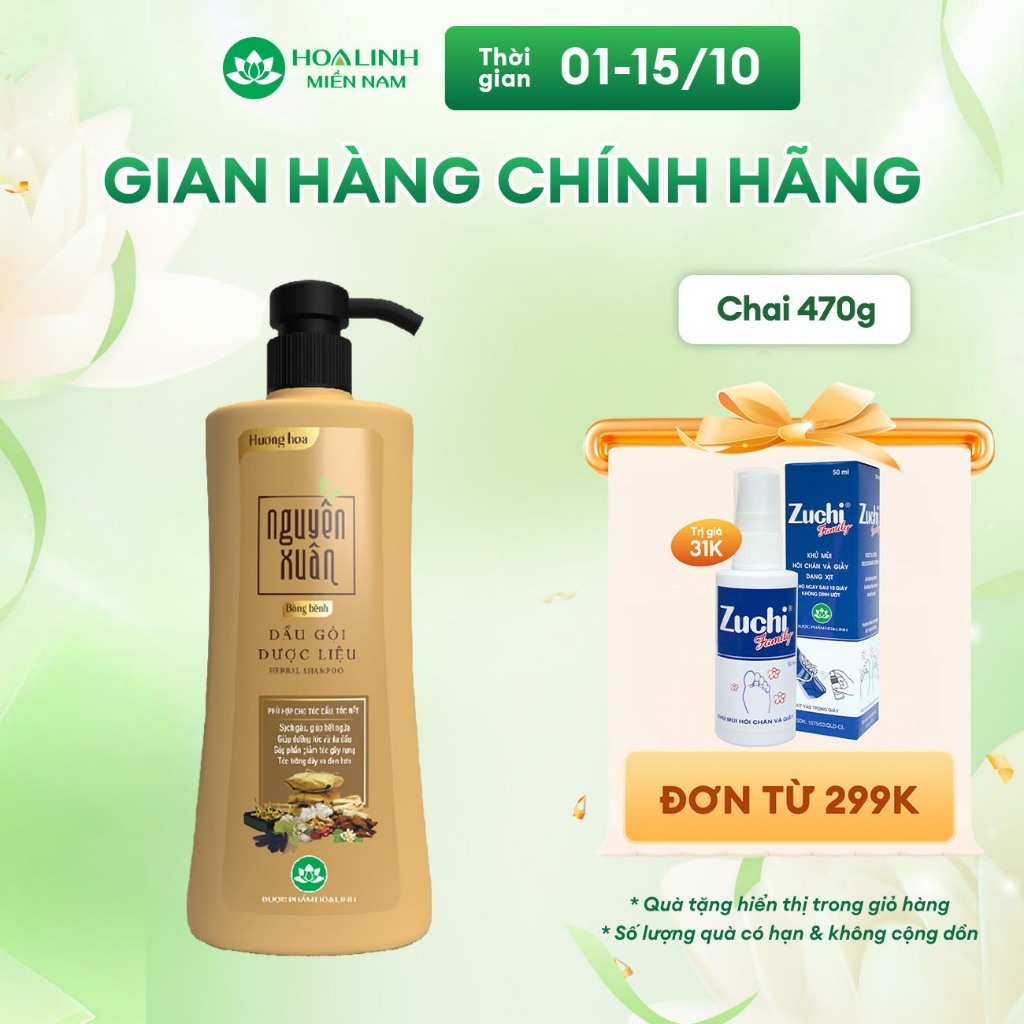 Dầu gội dược liệu Nguyên Xuân Bồng bềnh 520g - Dành cho tóc dầu bết