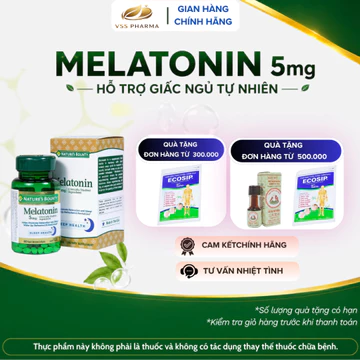 Viên uống Melatonin Nature's Bounty (60 viên) giúp điều hòa giấc ngủ giúp ngủ sâu giấc