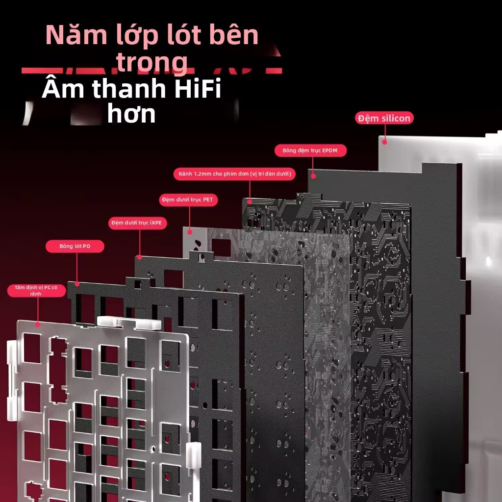 Bàn phím cơ Lingbao K98 | Lingbao K98 Pro - Hotswap, Gasket Mount, LED RGB, 3 Mode Kết Nối (Chính Hãng) | BigBuy360 - bigbuy360.vn