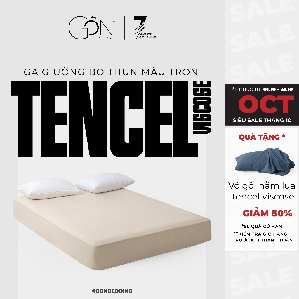 Ga Giường Bo Thun Gòn Bedding Lụa Tencel Viscose Màu Trơn 1m6x2m | 1m8x2m