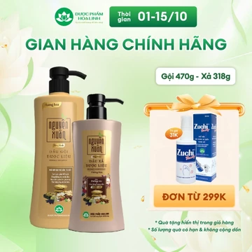 Bộ Dầu gội 470g và Dầu xả 350g Nguyên Xuân bồng bềnh - Dành cho tóc dầu bết