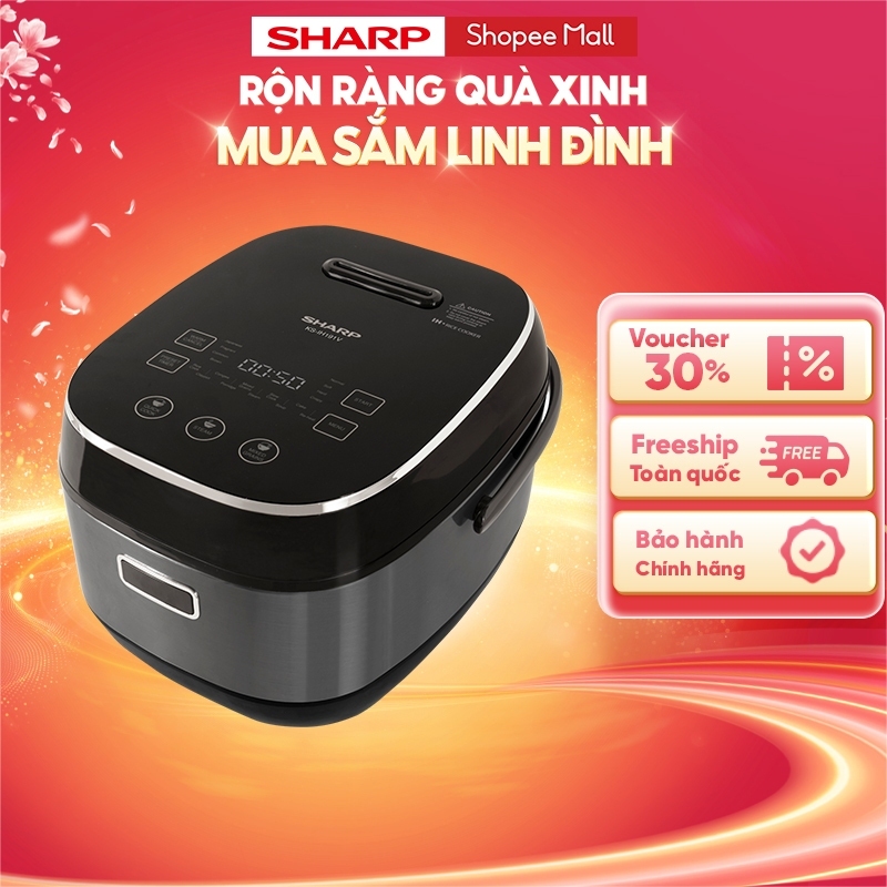 Nồi Cơm Điện Cao Tần Cảm Ứng Sharp 1.8L KS-IH191V-BK/GL - Hàng chính hãng bảo hành 12 tháng