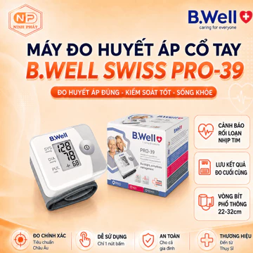 Máy Đo Huyết Áp Cổ Tay Điện Tử B.Well Swiss Nhập Khẩu Thụy Sĩ Cảnh Báo Nhịp Tim - PRO-39