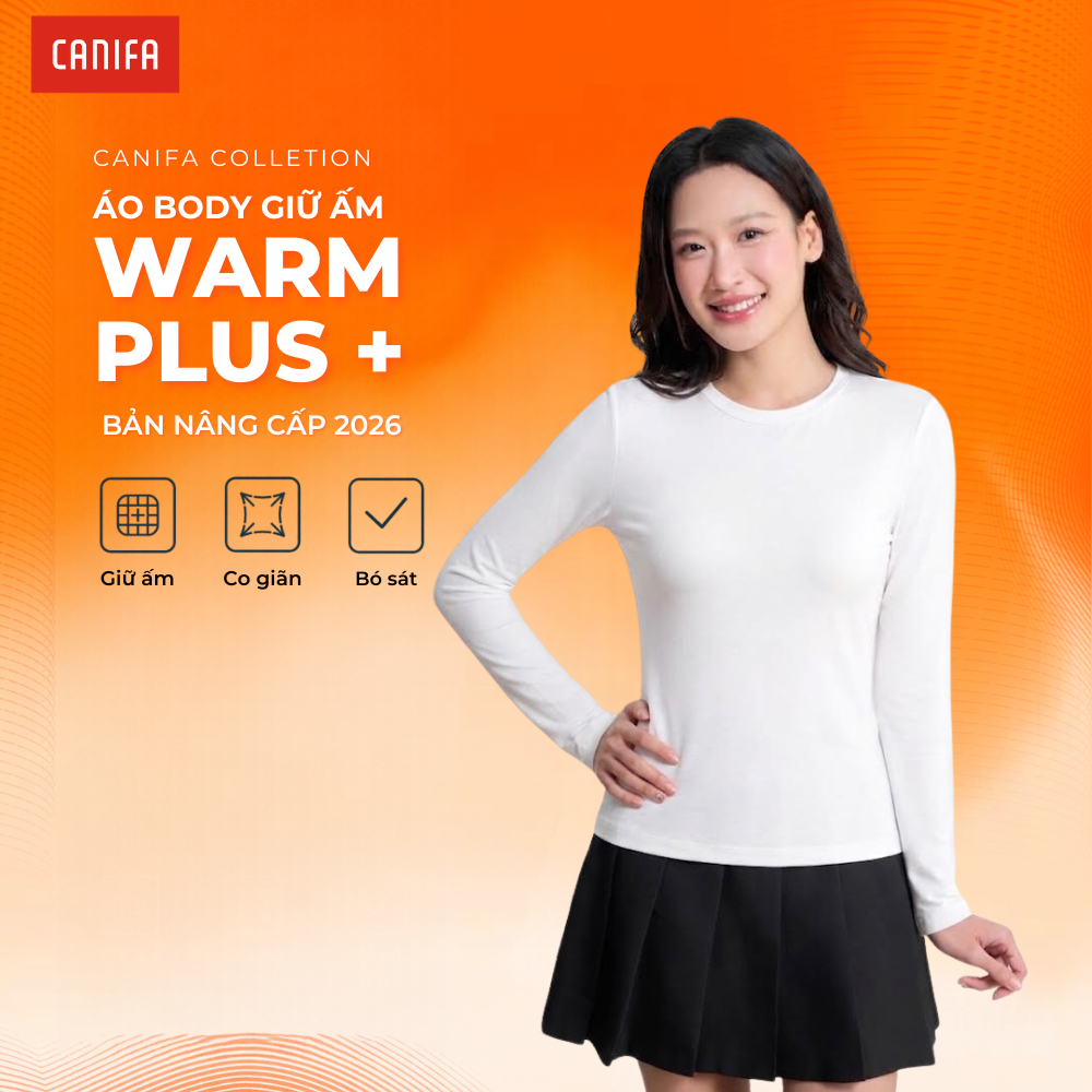 Áo body dài tay nữ CANIFA giữ ấm cổ tròn tay dài 6IT26W009