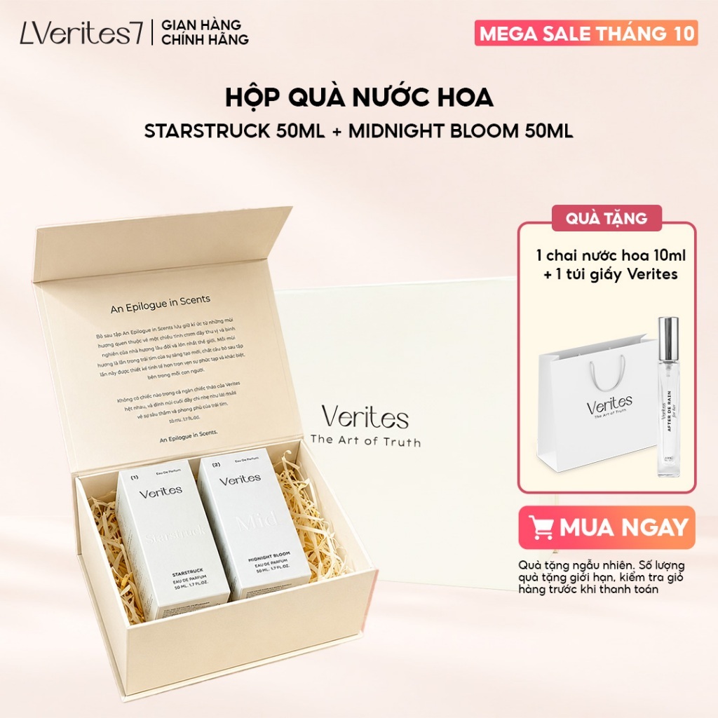 Hộp Quà Tặng Nước Hoa VERITES Cao Cấp Fullsize Ngọt Ngào, Quyến Rũ, Tự Tin [TẶNG TÚI GIẤY]
