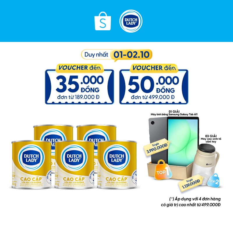 Combo 5 Lon Sữa Đặc Dutch Lady Cao Cấp 380g/lon