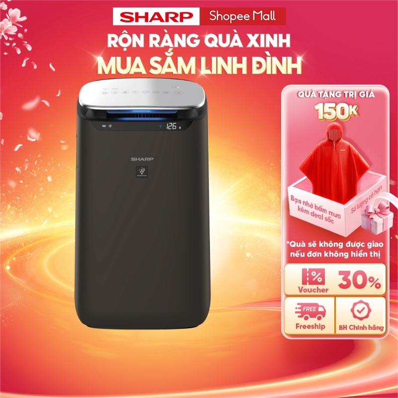 Máy Lọc Không Khí và tạo ion Sharp FP-J80EV-H xuất xứ Thái Lan [Máy Lọc Vi Khuẩn, Bụi, Kích Thước Phòng <62m²]