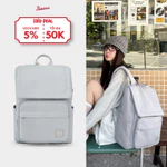 Balo nam nữ đi học đi làm BAMA Solid Backpack chống nước nhiều ngăn đựng laptop 13 14 15.6 inch — ảnh 1