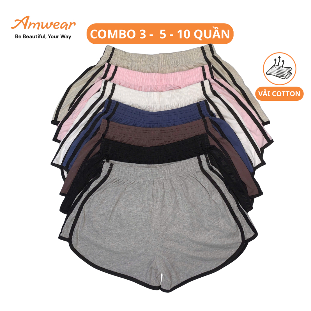 COMBO 3 - 5 QUẦN NGỦ COTTON NAM NỮ [Q22CT] QUẦN ĐÙI CHẠY BỘ VẢI THUN COTTON MÀU TRƠN CO GIÃM HÚT MỒ HÔI TỐT MỀM MÁT