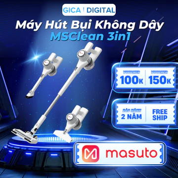 Máy Hút Bụi Cầm Tay Không Dây Masuto Có 2 Lõi Lọc Bụi Mịn HEPA Hút Bụi Giường Nệm Đệm Sofa Xe Hơi